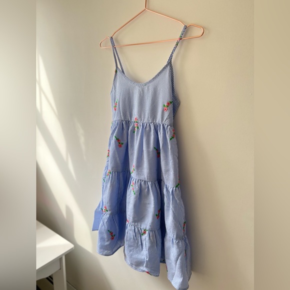 Floral Gingham Striped Sundress NEW By Aqua - Picture 5 of 6